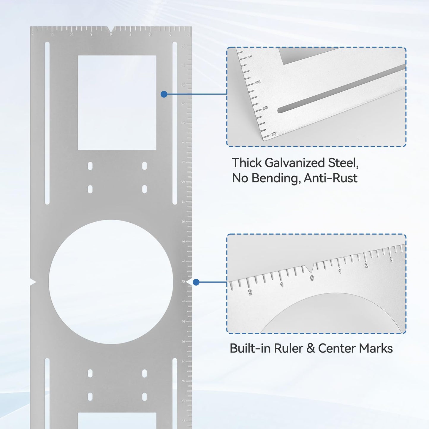 Cycevsun 96-Pack New Construction Mounting Plate, Wafer Light Rough in Plate for 6" Recessed Lights, Galvanized Steel with Measurement Markings, Pre-Cut Openings 6.25"