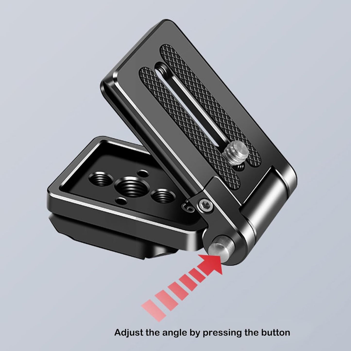 VEETALEE 1/4" 3/8" Foldable Camera L Bracket,Tripod Quick Release Plate, Aluminum Vertical Horizontal Switching Mount