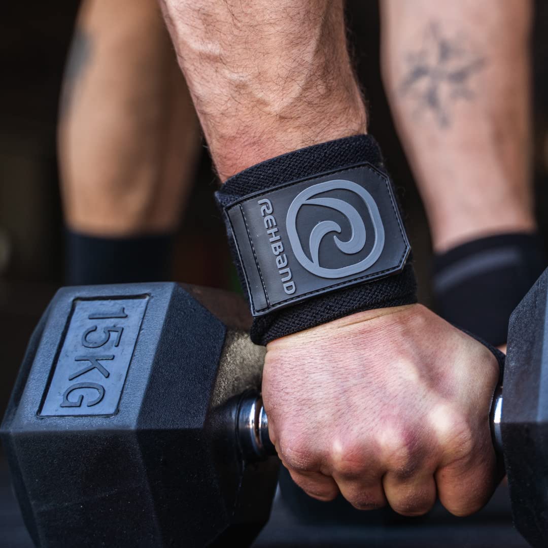 Rehband Wrist Wraps 1 Pair, Lifting Straps Weightlifting, Support for Bodybuilding, More Strength, Size: One Size