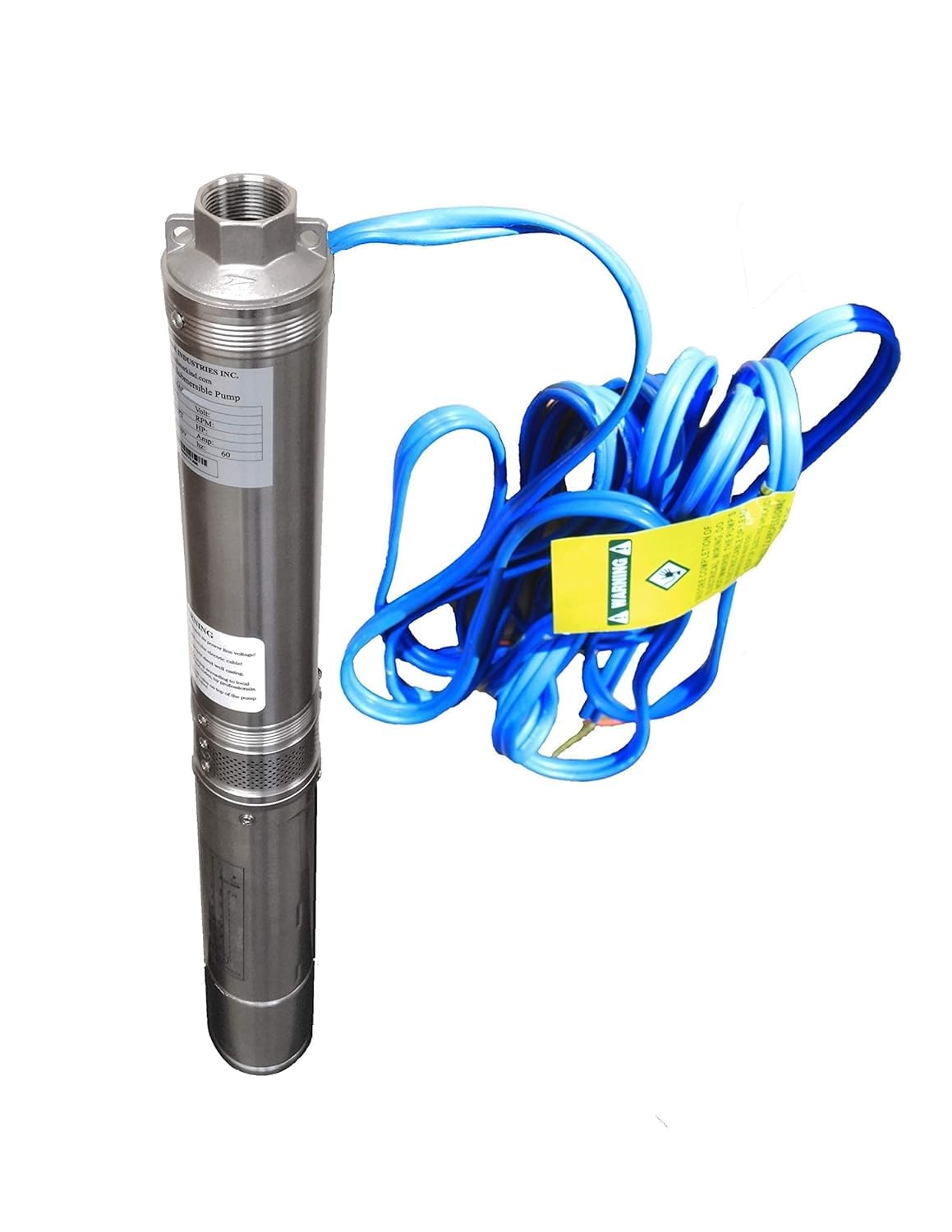 Hallmark Industries MA0459X-14A Deep Well Pump, 3" (3.3 Max), 3/4 HP, 230V/60Hz/1Ph, 14 Stage, 270' Head, 13 GPM, 1"Npt, Stainless Steel Shell