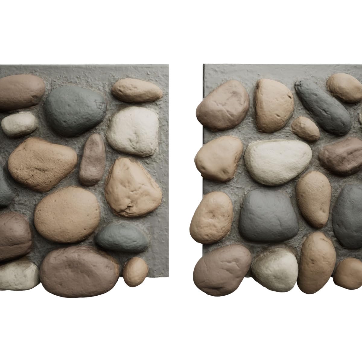 EverStone River Rock Faux Rock Panel, 49"W x 24 3/4"H x 3"D, Pebble Mix Color