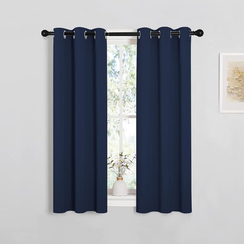 NICETOWN Blackout Curtains - Navy Thermal Insulated Draperies | 29 x 40 Inch, 1 Pair for Kids' Room