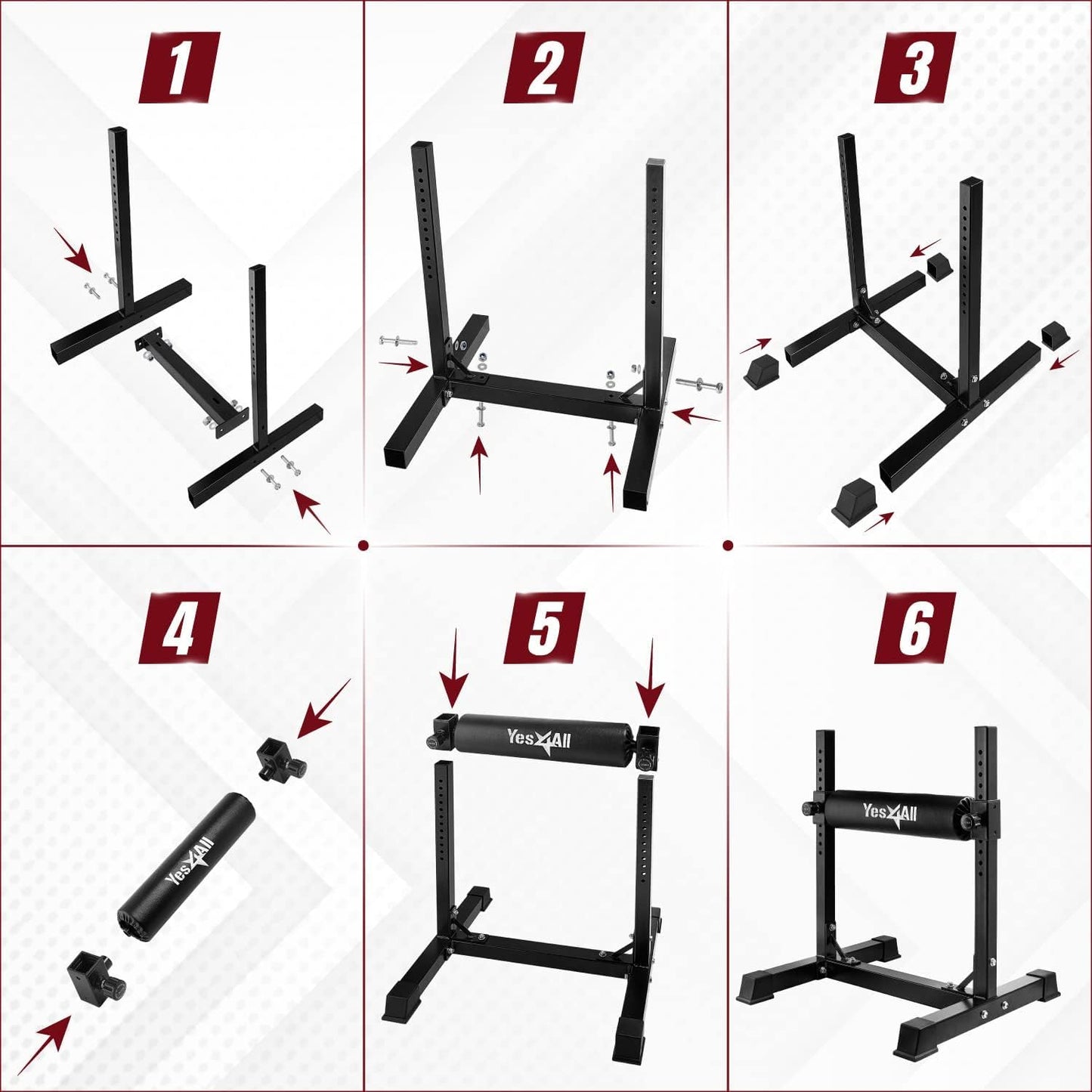 Yes4All Bulgarian Split Squat Stand, Single Leg Squat Roller, Single Squat Stand for Squats, Leg Lunges, Bodyweight Training