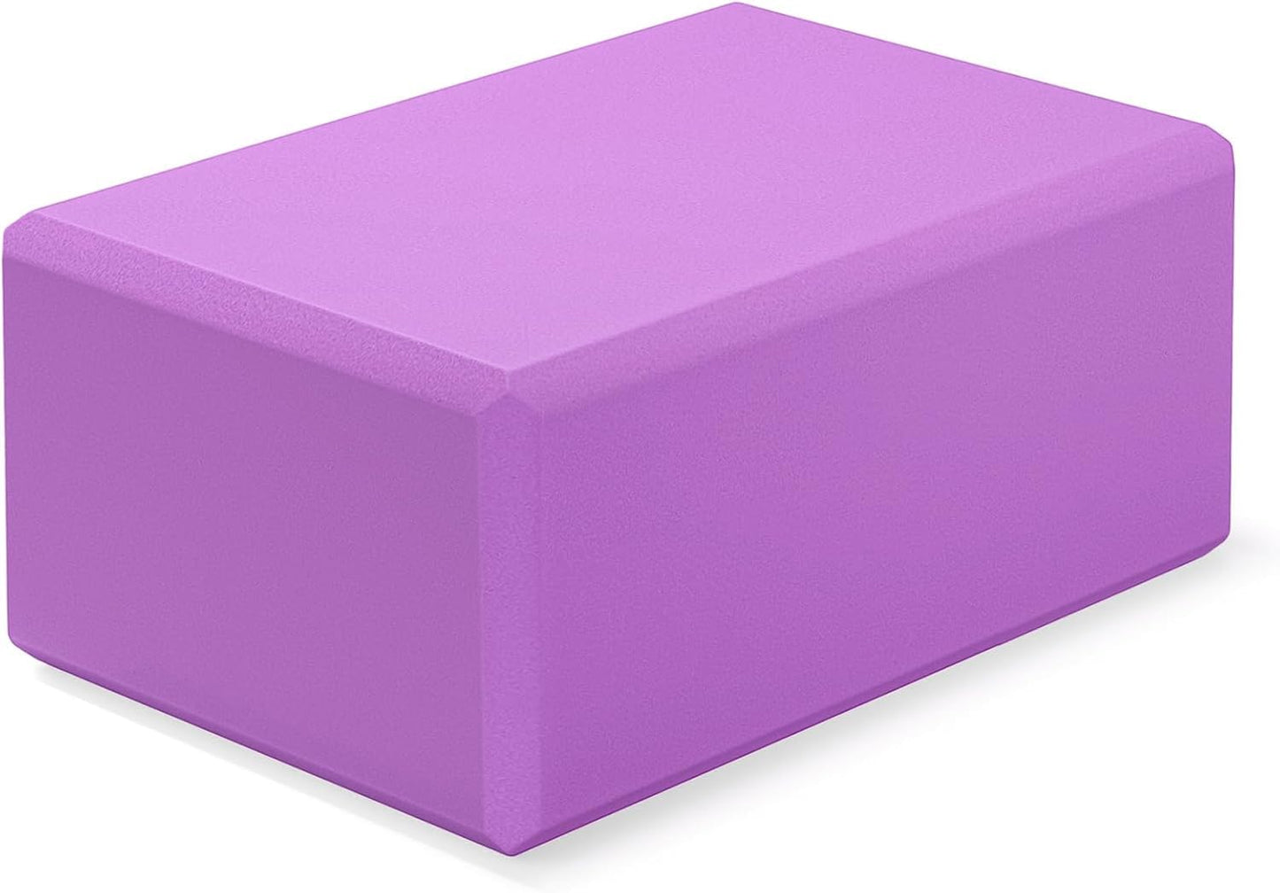 Large Foam Yoga Block 1 Pack, 9x6x4 Sturdy Pilates Block, Workout Block, Non Slip Surface Yoga Brick for Pilates Meditation, Stretching and Toning (Purple)