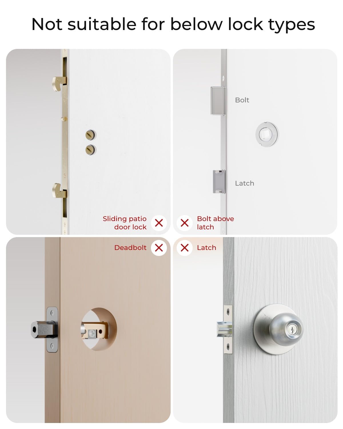 Electronic Smart Door Lock Fingerprint Door Lock with Keypad，Smart Lock for Front Door Children Proof IC Card, App Control & Mechanical Key