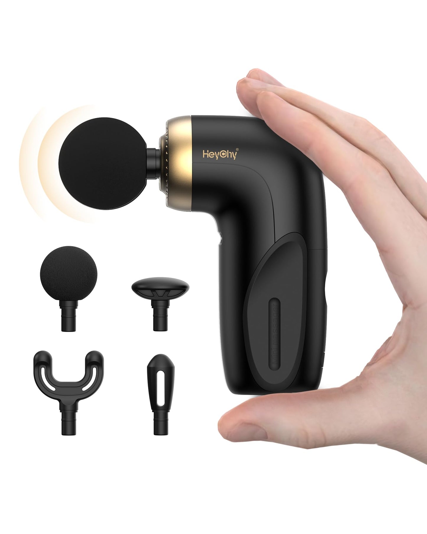 HEYCHY A1 Super Mini Massage Gun, Percussion Deep Tissues Muscle Massager, Travel Massage Gun, Compact Sports Massager, Portable Handheld Massager for Office, Home, Athletes(Black)