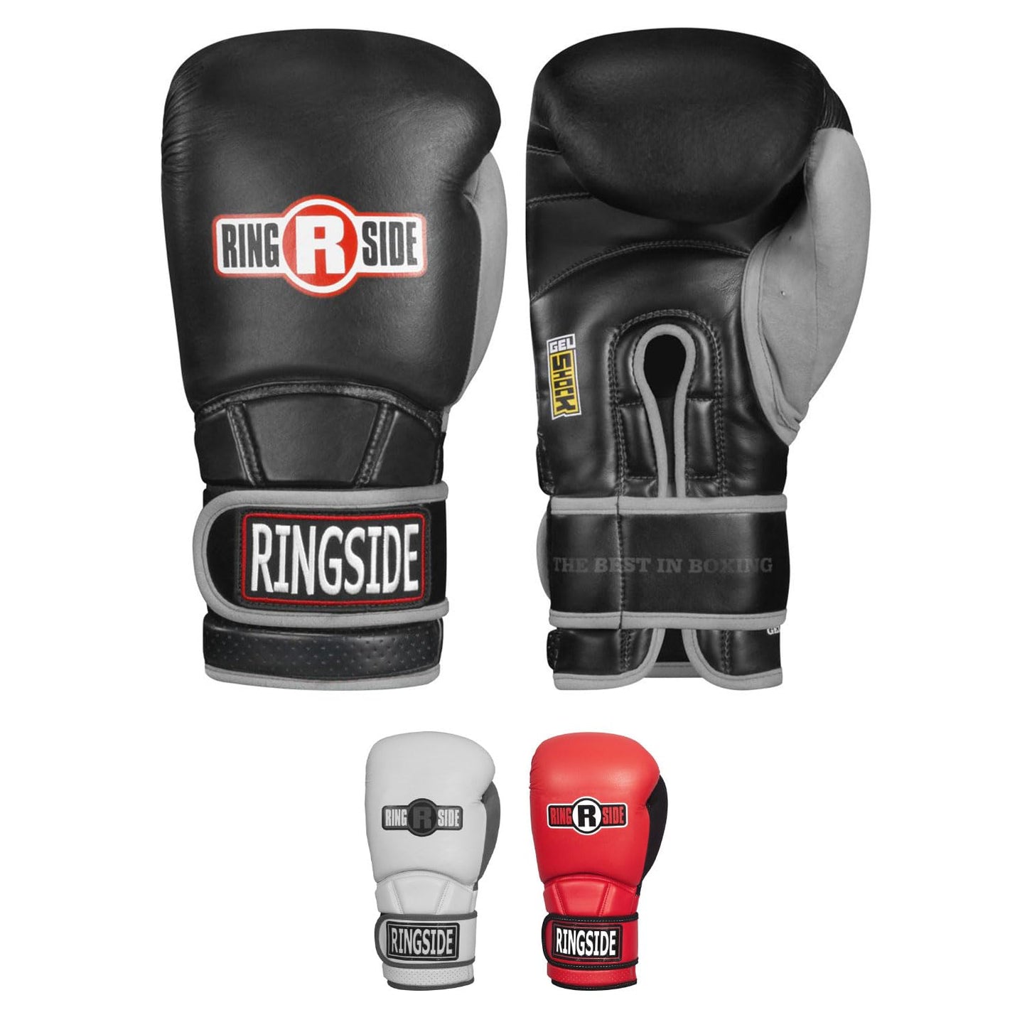 Ringside Gel Shock Safety Boxing Sparring Gloves, 16 oz., Black/Gray