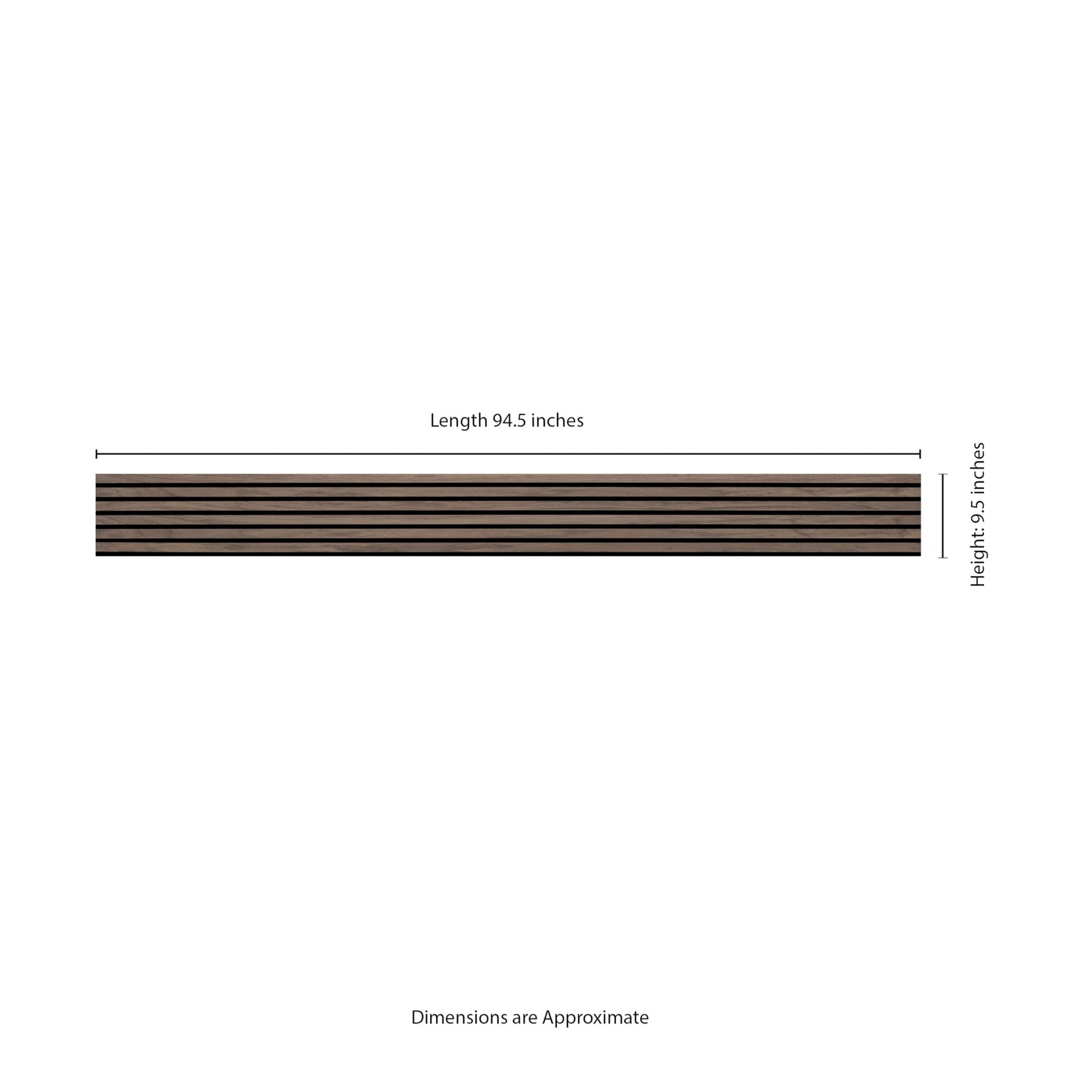 MSI 4-Pack Acoustic Wood Slat Wall Panels for Interior Decor, 3D Fluted Sound Absorbing Wood Paneling for Accent Wall Ceiling Kitchen Living Room Bedroom, Eco-Friendly MDF - 9.5 in. x 94.5 in. - Tawny