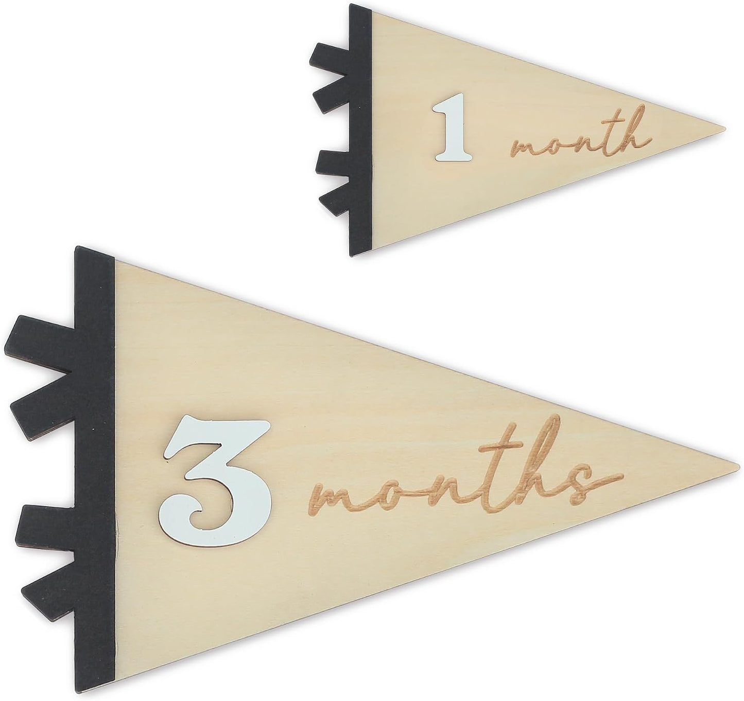 3D Daisy Baby Monthly Milestone, Wooden Baby Milestone Signs, Monthly Milestone Wood Discs, Baby Milestone Discs (Flag)