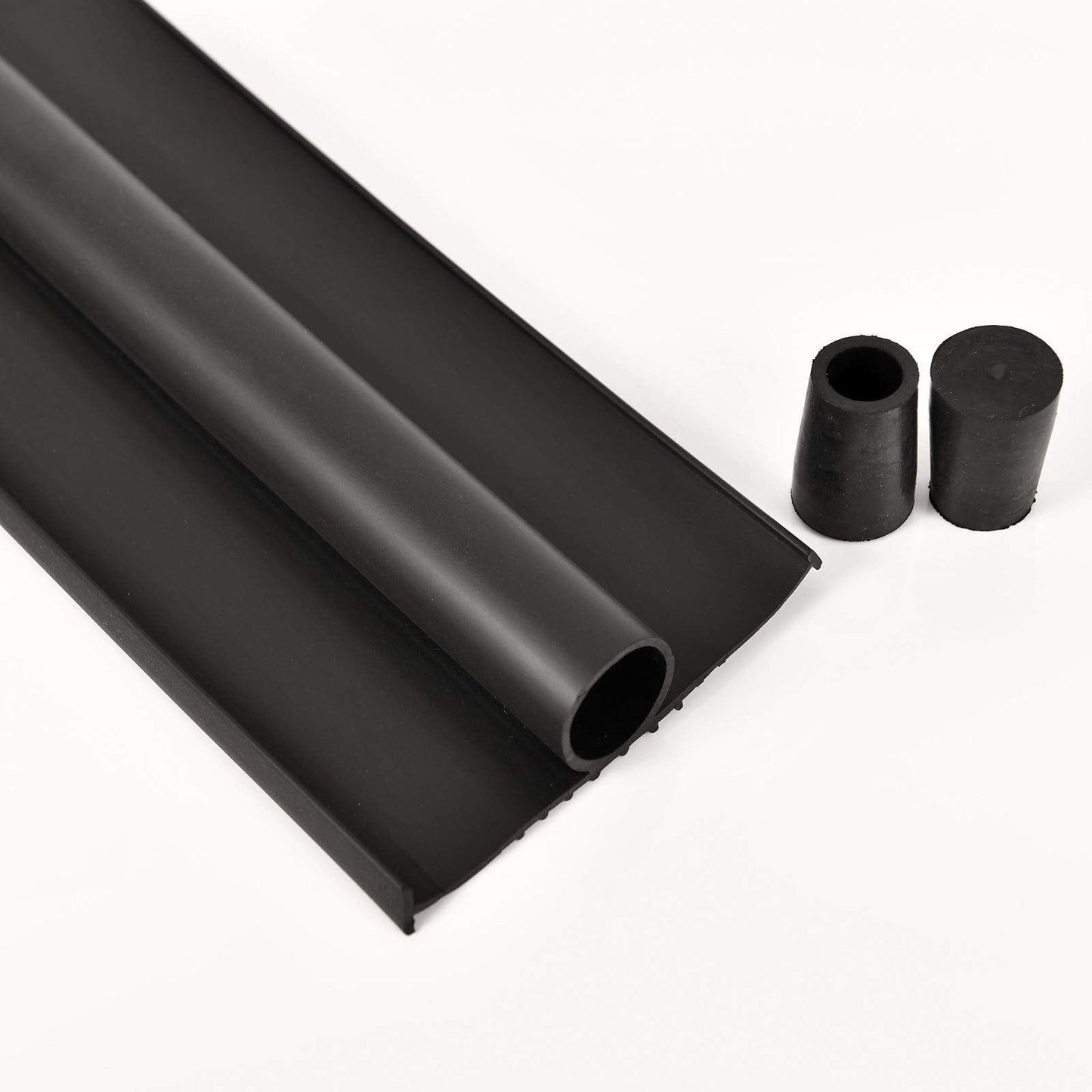 BOWSEN Heavy-Duty U+O Ring Universal Garage Door Bottom Seals Weatherstrip Weather Stripping Rubber with Aluminum Track Retainer Kit, Black (16FT, 1-5/8" Width)