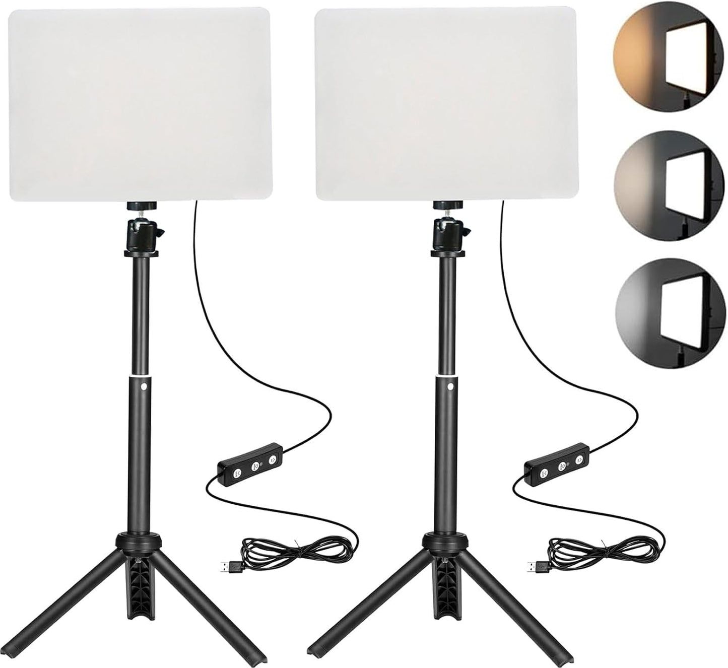 BYSTONE 2 Pack 2800-6500K Dimmable Photography,12" LED Photo Lighting kit with Stand Photoshoot Lights for Product