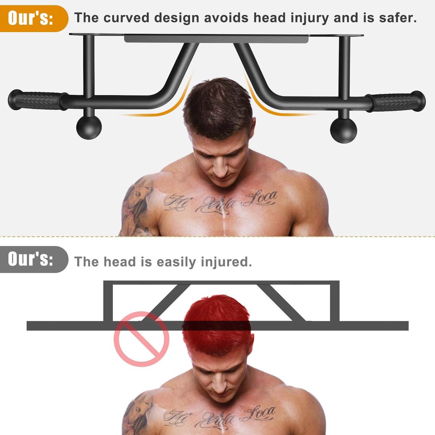 Kipika Heavy Duty Wall Mounted Doorway Pull Up Bar, Multifunctional Chin Up Bar, Portable Fitness Door Bar, Body Workout Home Gym System (B: 39" Wall Mount Pull Up Bar & Ball)