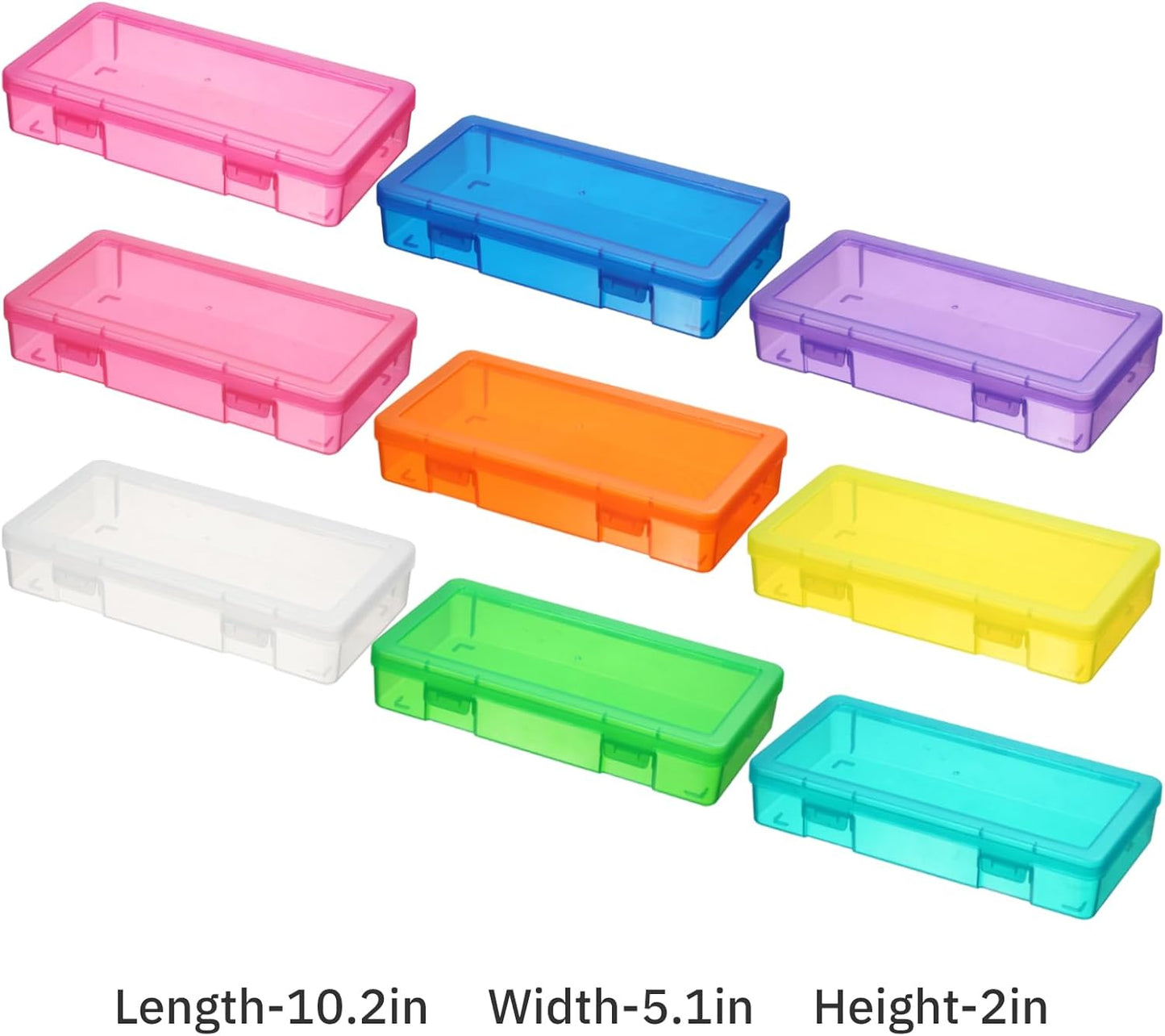 Novelinks Plastic Storage Bins - Stackable Mini Clear Organizers with Lids | 9 Pack Medium Size