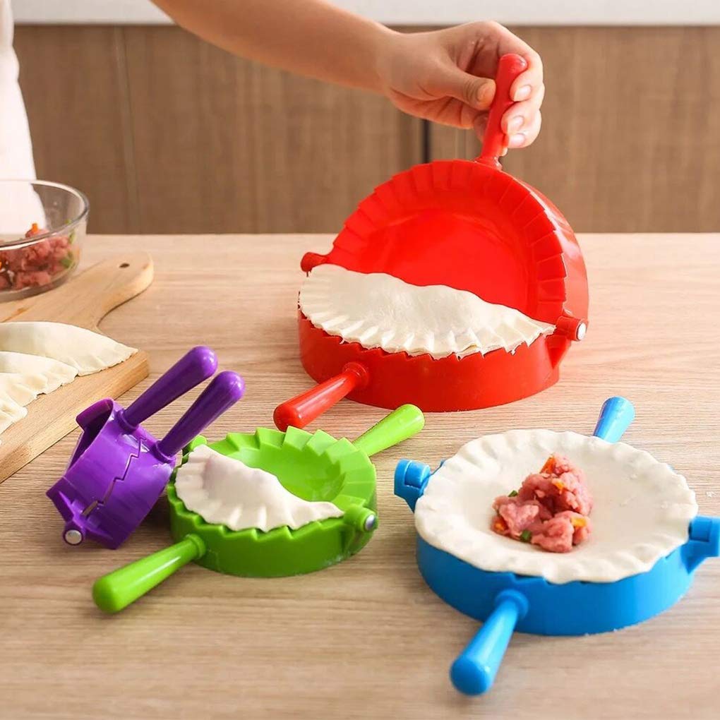 Empanada Maker Press, Dumpling Maker Press of 4, Extra Non Stick Pastry Mat and Dough Cut for Making Pies, Dumplings, Wontons, Pot Stickers, Etc, (4 Size 3/3.74/4.9/6 in)…