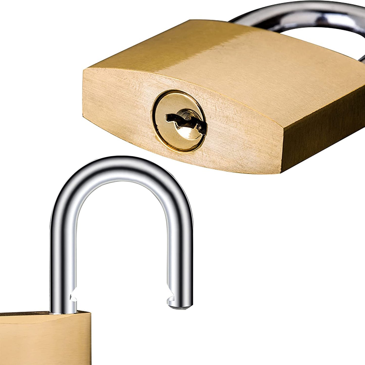 XFJSAK 2 Pcs Small Keyed Padlocks, Locker Lock, Locks with Keys 32mm, Gold, Compact, Hardened Alloy, Securing Luggage, Gym Lockers