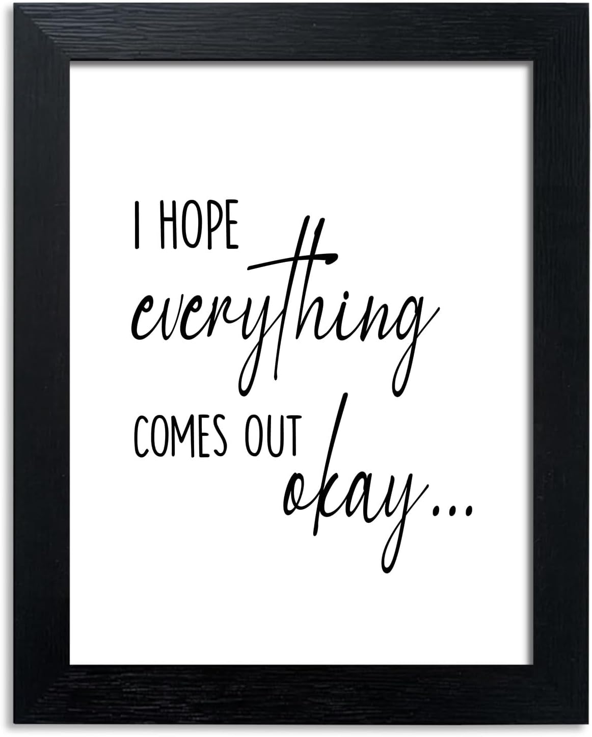 Pigort Funny Bathroom Sign - Black and White Wall Art Decor | 8x10 Inch Toilet Quote for Guest Room
