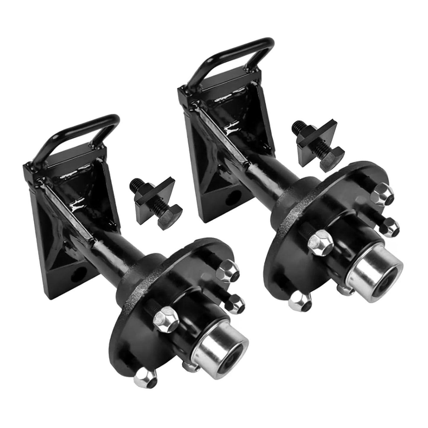 Flynsu (2-Pack) 9000 lbs Shipping Container Wheels 5-Lug 5.5" Hubs, Heavy-Duty Shipping Container Axle Spindle Kit, Moves 20-40ft Containers