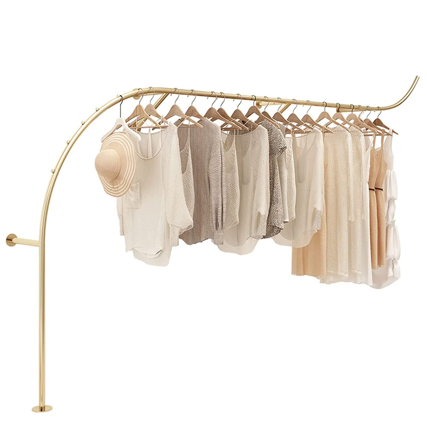 ZICHOUYING Hanging Clothes Rack,Pipe Metal Retail Display Rack Boutique Supplies Coat Rack Store Shirt Clothing Garment Rack Laundry Room Decor