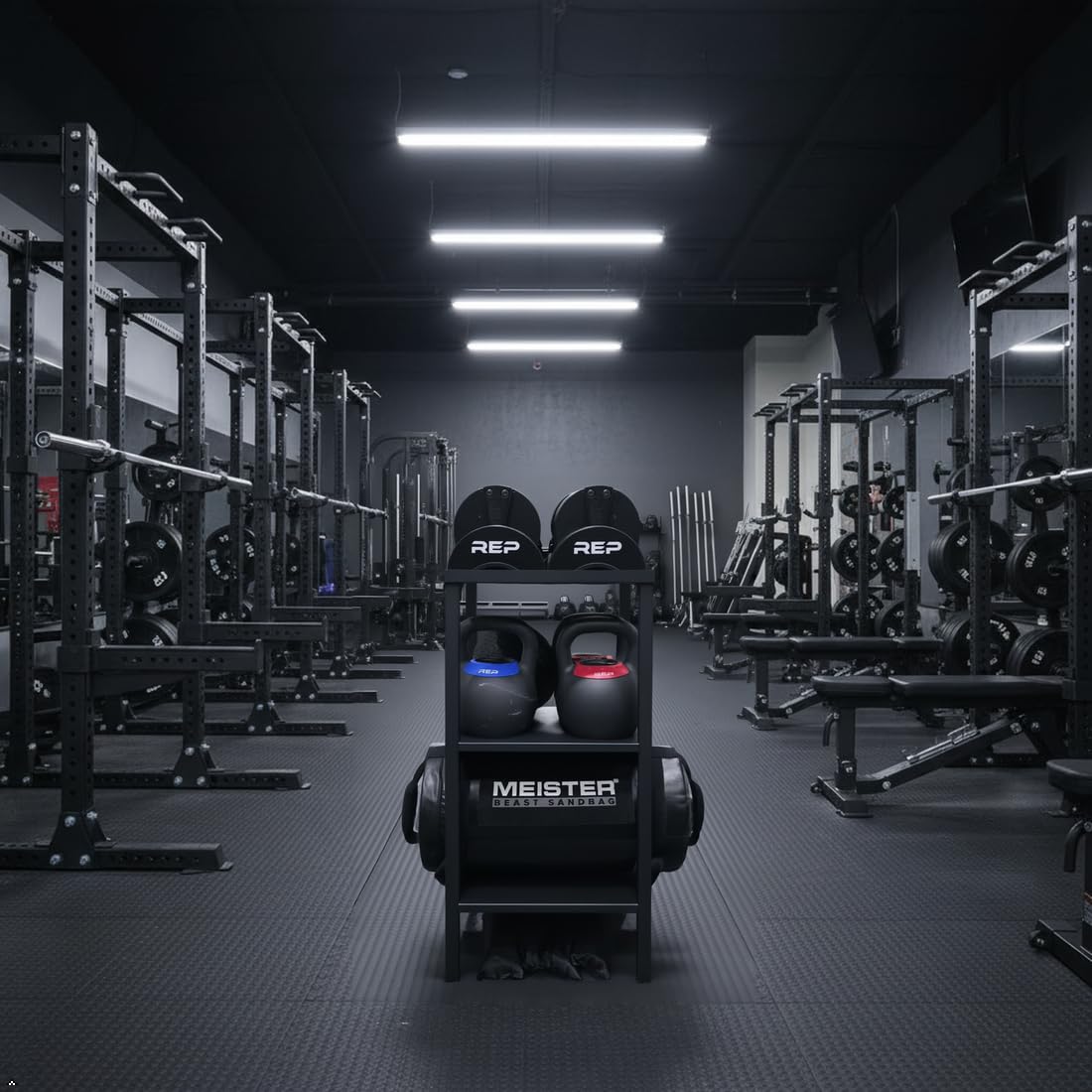 OGODU Commercial Heavy Duty Adjustable Dumbbell Stand & Kettlebell Stand, Adjustable Dumbbell Weight Rack, Kettlebell Storage Rack, Weight Rack for Garage/Home Gym/Commercial with Non-Slip Base, Anti-Tip Safety & Space-Saving Design, Weight Capacity 500/6