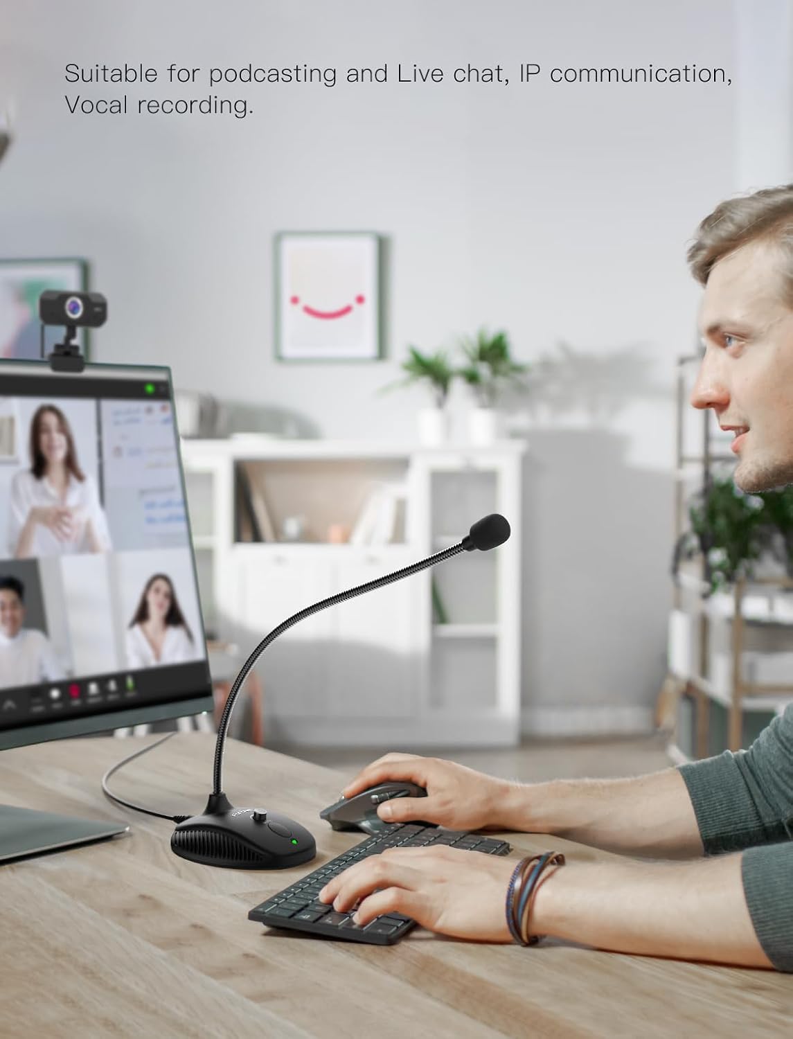 FIFINE TECHNOLOGY Games(K054) Fifine USB Computer Microphone, Plug &Play Desktop Condenser PC Laptop Mic,Mute Button