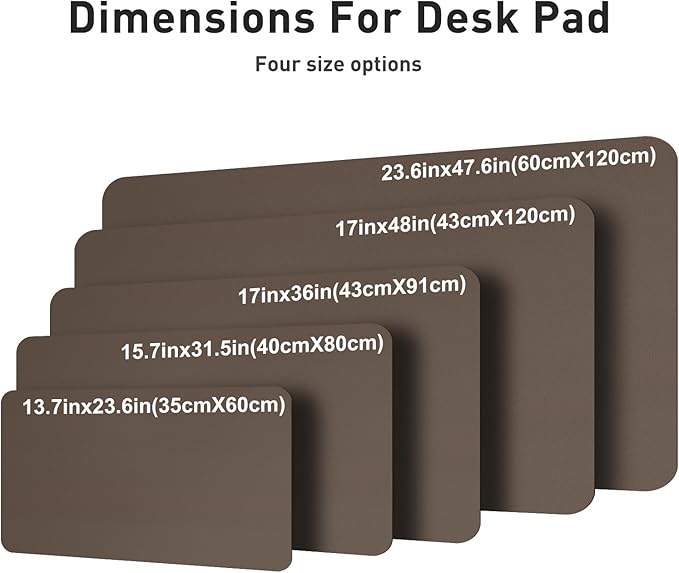 Aothia Leather Desk Pad Protector, Mouse Pad, Office Desk Mat, Non-Slip PU Leather Desk Blotter, Laptop Desk Pad, Waterproof Desk Writing Pad for Office and Home (Coffee, 36" x 17")