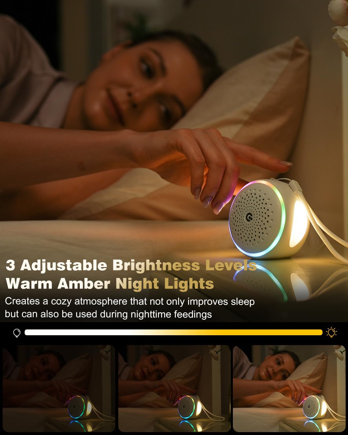 White Noise Sound Machine - 27 Soothing Sounds with Timer & Memory Function | Portable for Home, Office & Travel