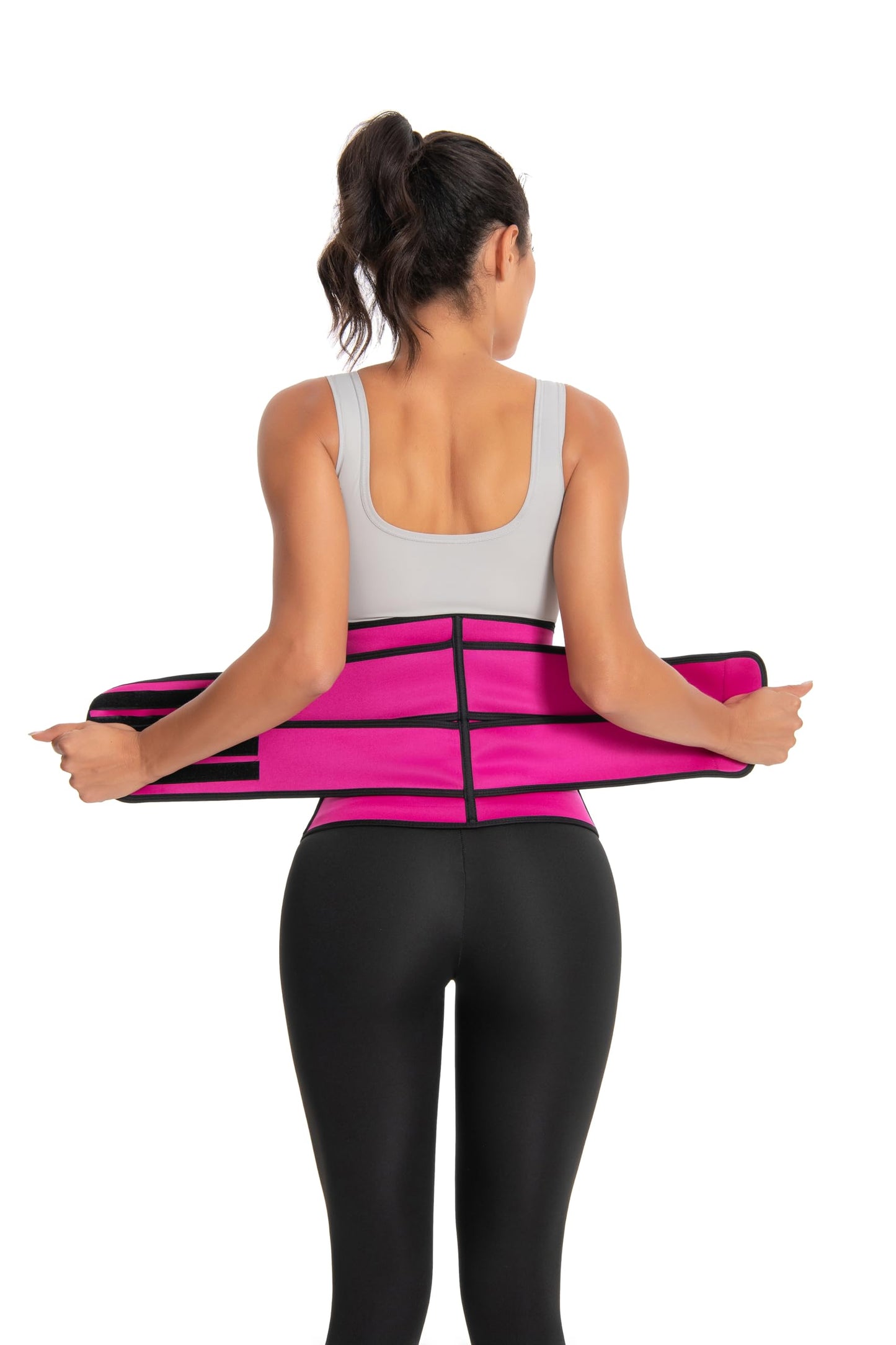 DDFS Waist Trimmer Tummy Control Sweat the weight off Body Shaper Workout Plus Size Waist Trainer for women Rose Red 5XL
