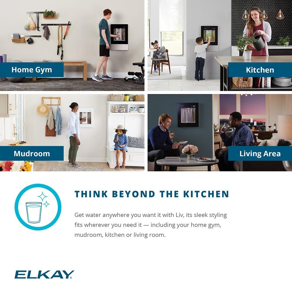 Elkay LBWDC00BKC Liv Pro In-Wall Commercial Filtered Water Dispenser Non-refrigerated Midnight