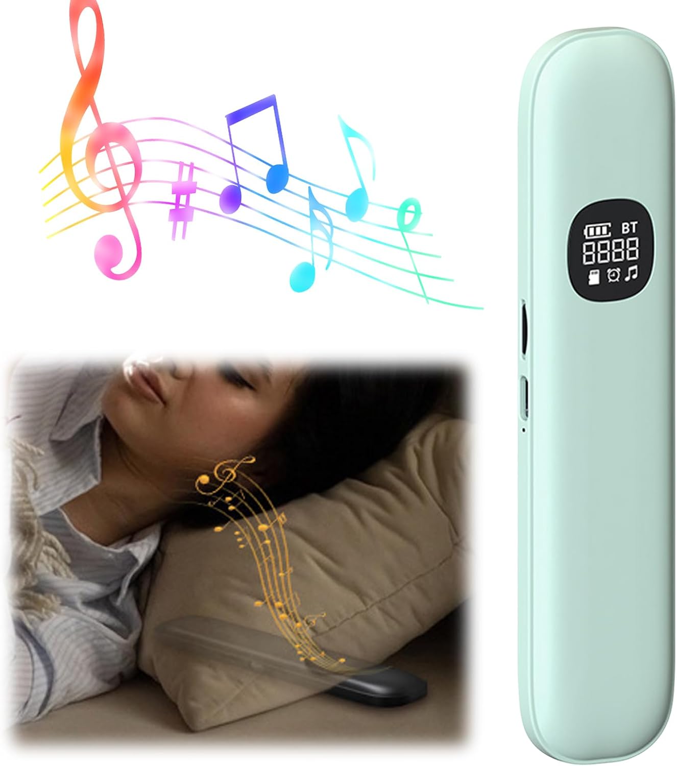 Generic 11 Sleep Speaker Under Pillow with White Noises Timer & TF Card Slot Wireless BT Sleep Aid Bone Conduction
