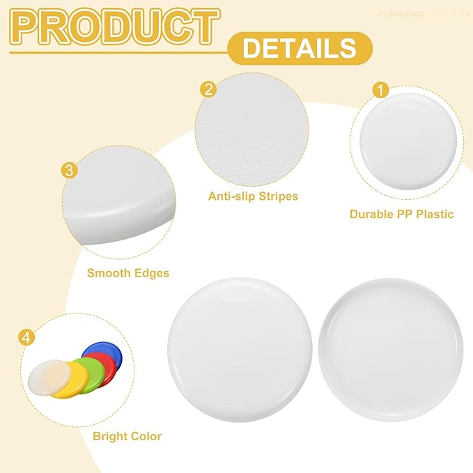 PATIKIL Flying Disc Colorful Plastic Flying Disk Flyer for Outdoor Sports Training Playing Lawn Game