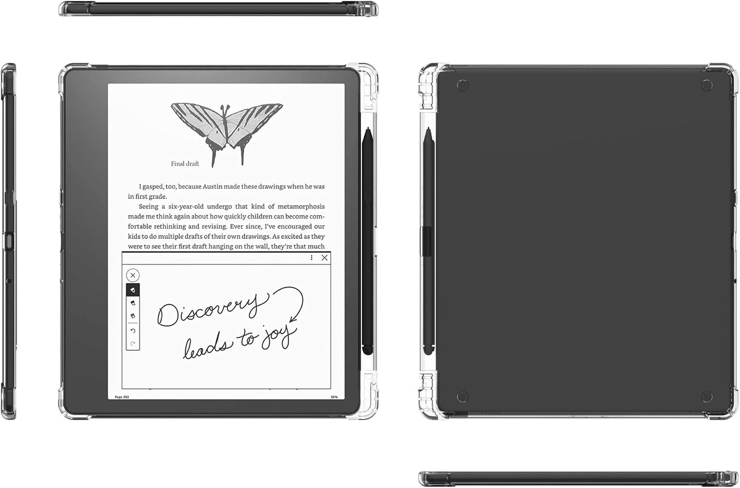 KEEXYICC 10.2" (2024 2022 Clear Case Compatible with Kindle Scribe Release/ Release) Skin Cover with Pen Holder