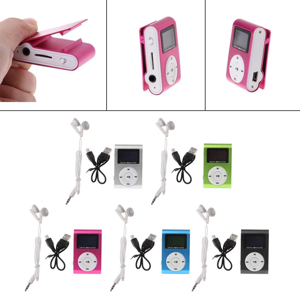 RTYUBV MX-801 MP3 Mini USB Metal Clip Micro SD TF Card Slot LCD Screen Music Player