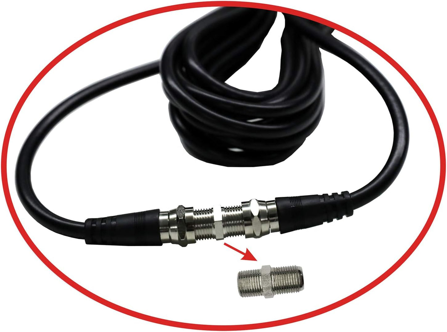 Chaowei Cable(15ft) Extension-15 TV Antenna Extension Coaxial with Coaxial Coupler,F Type Connector-Ideal for Digital