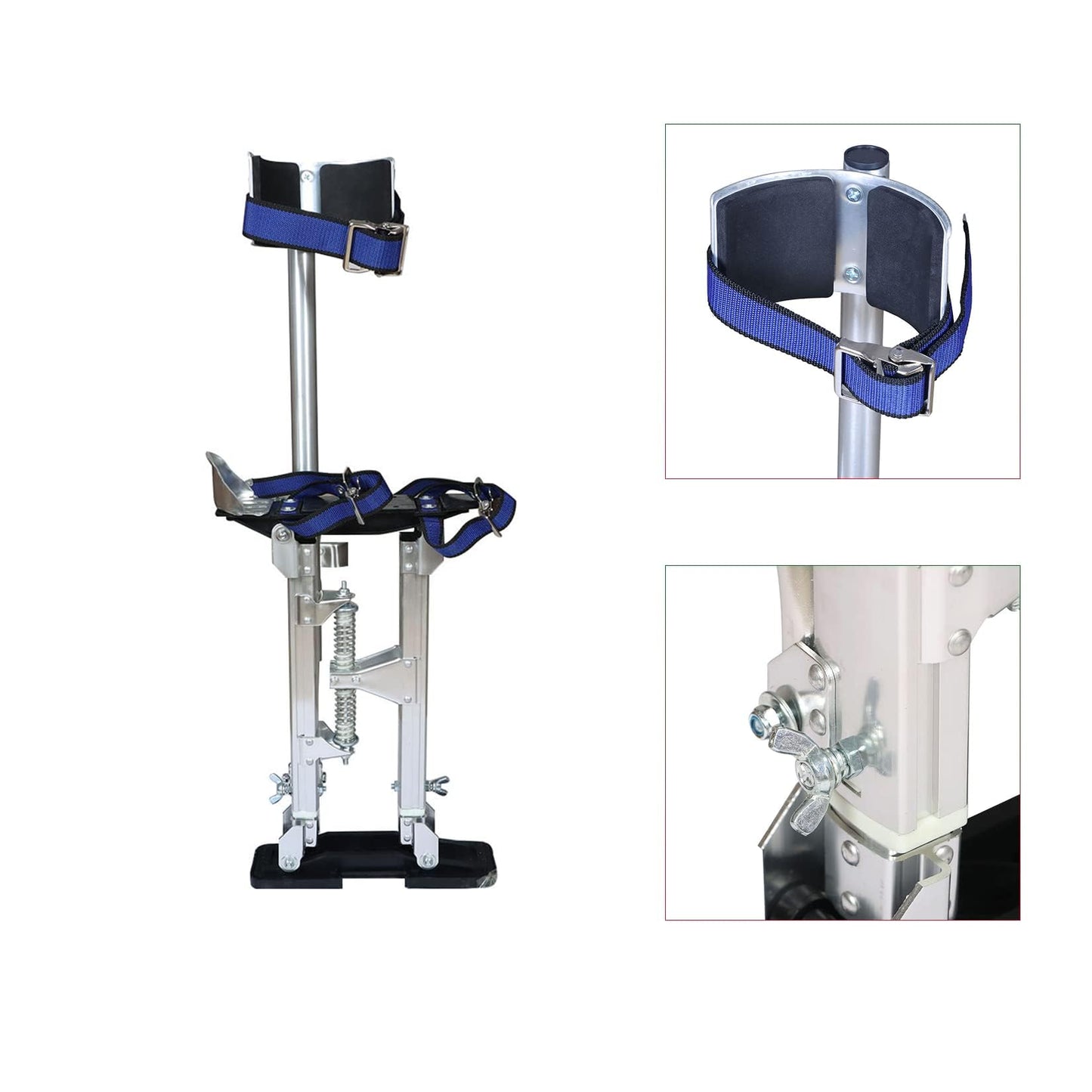 findmall 15-23 Inch Drywall Stilts Grade Adjustable Auminum Tool Stilt for Painting or Cleaning - Silver