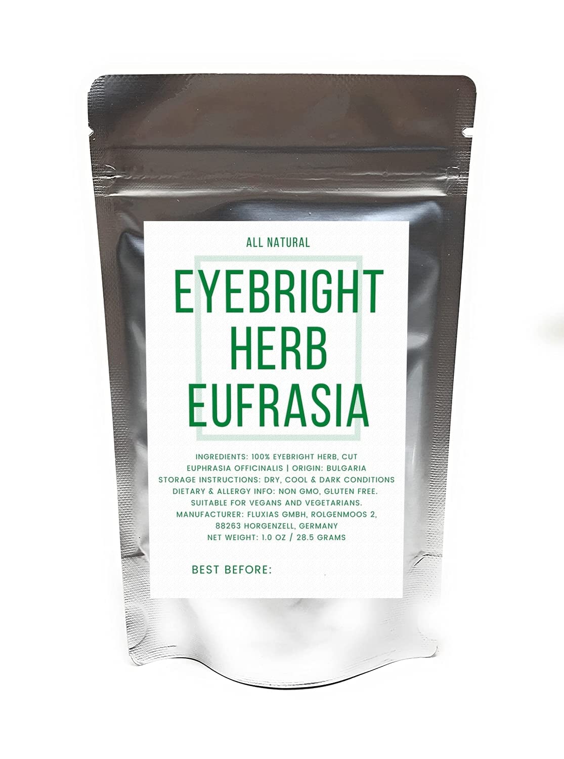 Eyebright Herb Eufrasia - Natural, Cut & Dried Euphrasia officinalis - Net Weight: 1oz/28.5g - Alternative names are Augentrostkraut, Euphrasiae herba, Herba Euphrasiae and Herbe d'Euphraise.