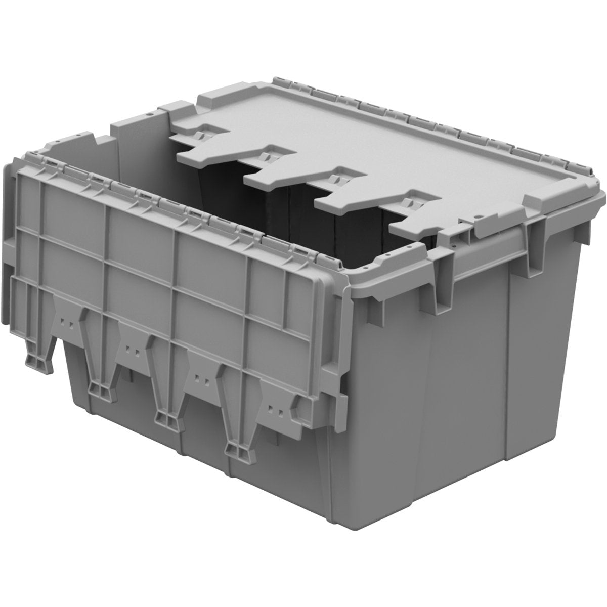 Akro-Mils 39170 Industrial Plastic Storage Tote with Hinged Attached Lid & Buckhorn AC2115120201000 Industrial Plastic 12 Gallon Storage Tote with Hinged Attached Lid