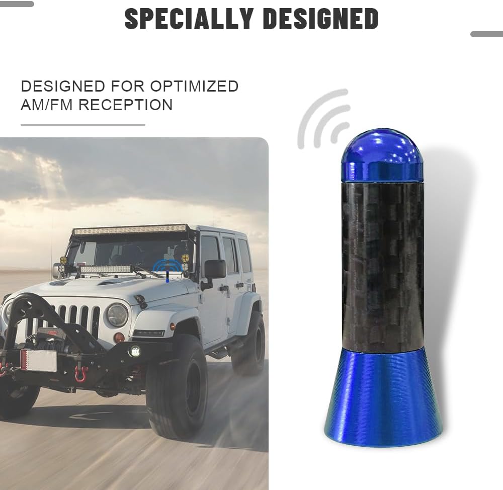 Lecctso Car Short Antenna Replacement, Carbon Fiber Car Short Radio Antenna, Universal for Most Vehicles
