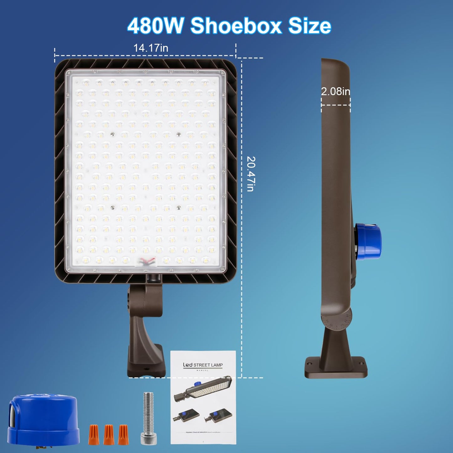 ledmo 480W LED Parking Lot Light, Dusk to Dawn Outdoor Commercial Area Lighting, IP65 Exterior 5000K 72000LM Super Bright Security Flood Light Heavy Duty 2 Pack