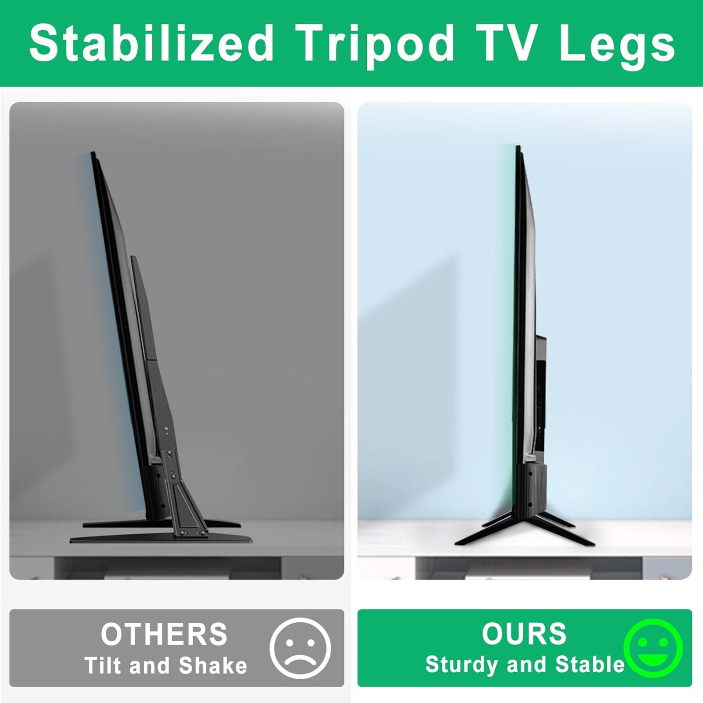 28in 32in 40in 43in 49in 50in 55in 65in Rimous TV Stand Legs for TCL Roku TV Legs Replacement Compatible with TCL Roku