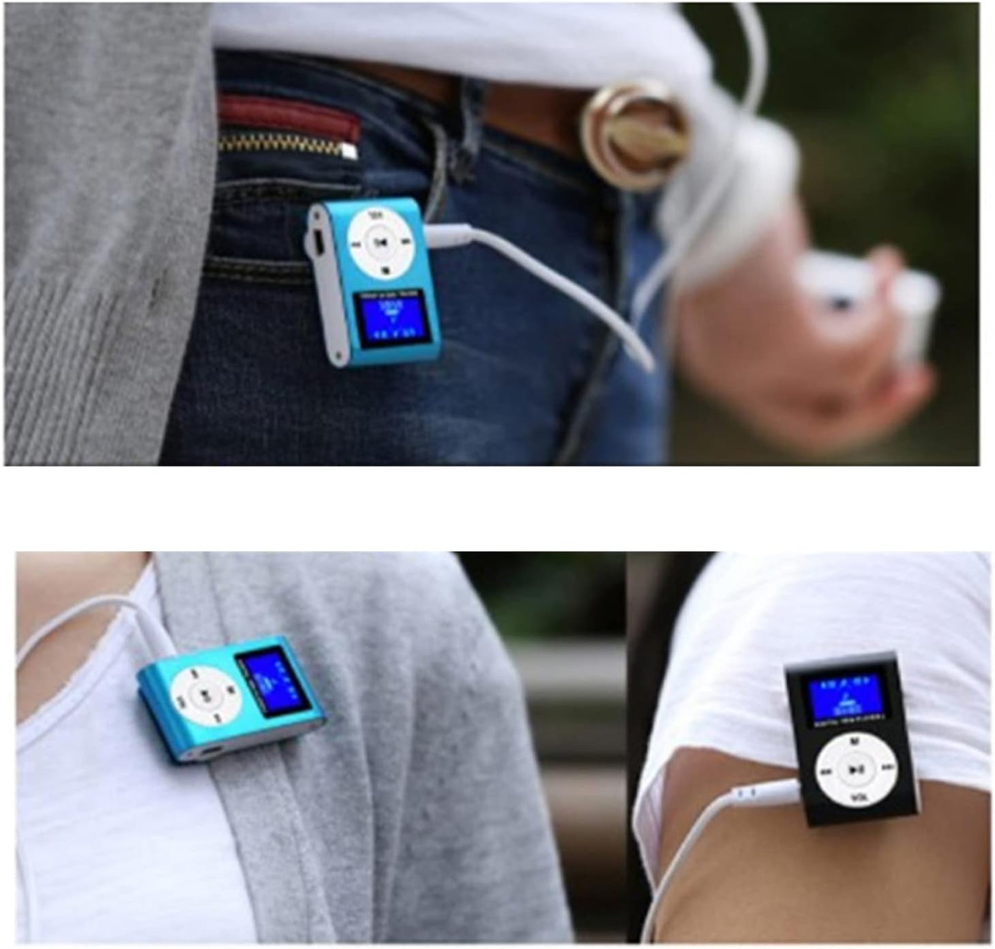MP3 Portable Player with Clip, Mini Digital HiFi Lossless Sound Music Players with Metal Shell, Wearable Small Audio