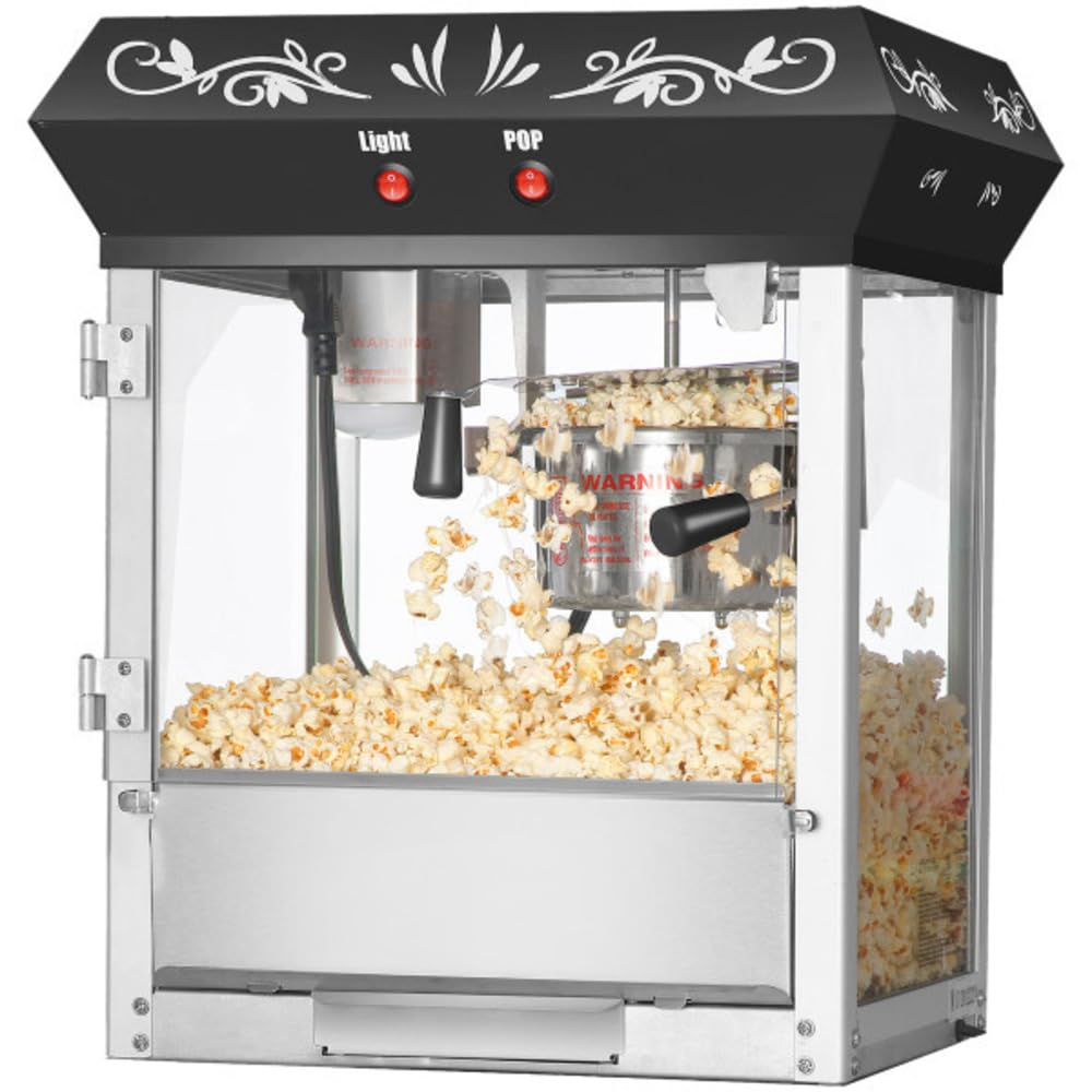 Popcorn Machine - 4oz Popper with Stainless-steel Kettle, Heated Warming Light, and Old Maids Drawer by Great Northern Popcorn (Red)