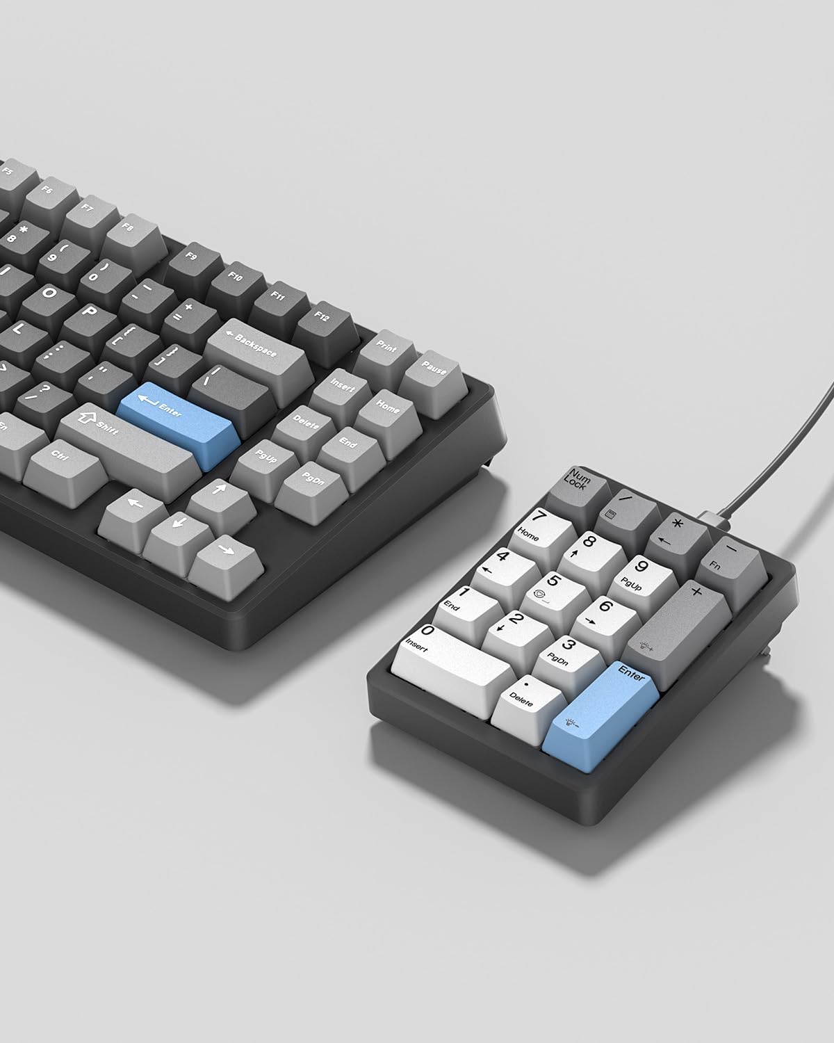 Kisnt KN17 17 Wired Mechanical Number Pad- Keys Hot Swappable Numpad with White Backlight& PBT Keycaps for Laptop PC