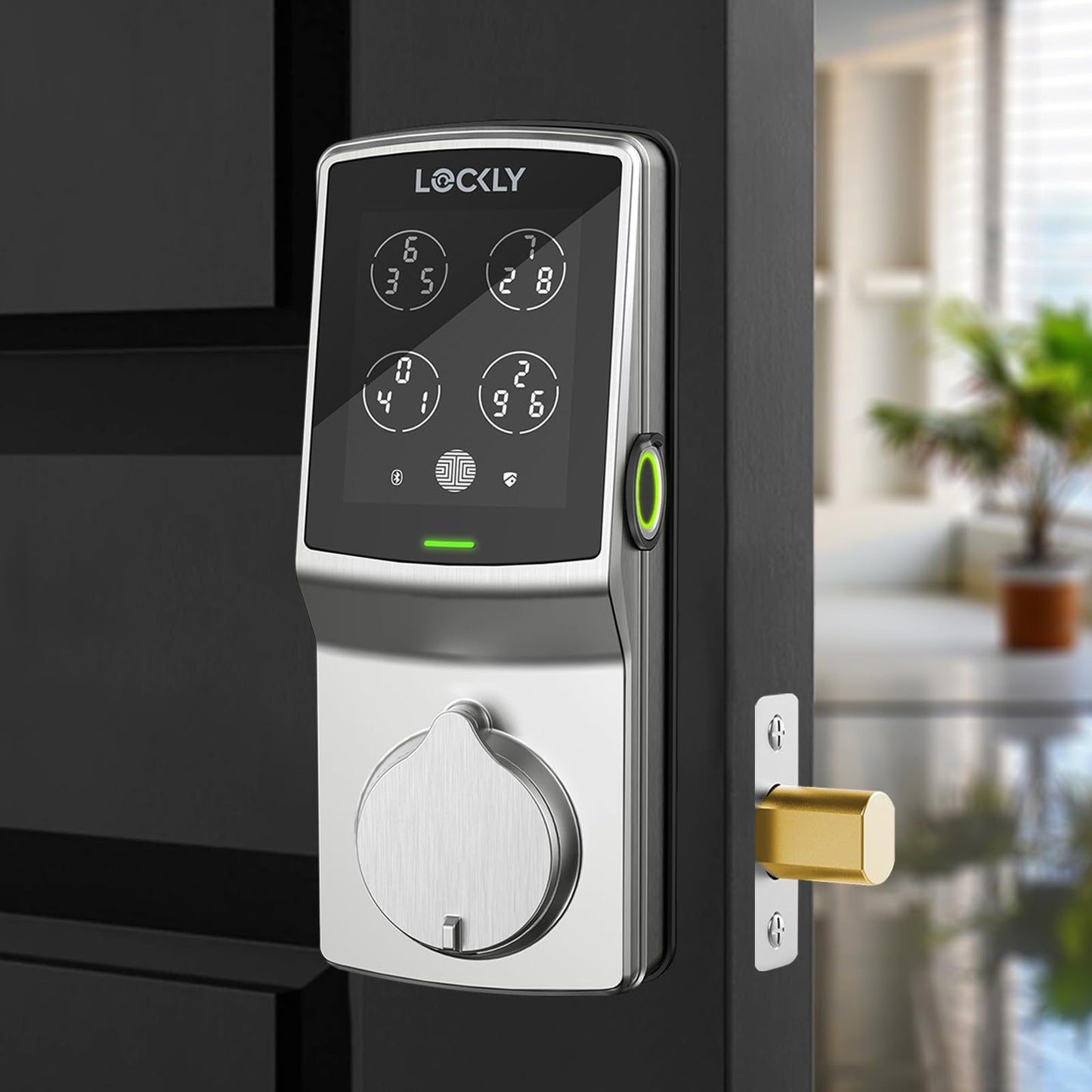 Lockly Secure Plus, Keyless Entry Door Lock, Smart Locks for Front Door, Smart Lock Deadbolt, PIN Genie® Keypad, 3D Biometric Fingerprint Sensor, Auto Lock Smart Door Lock