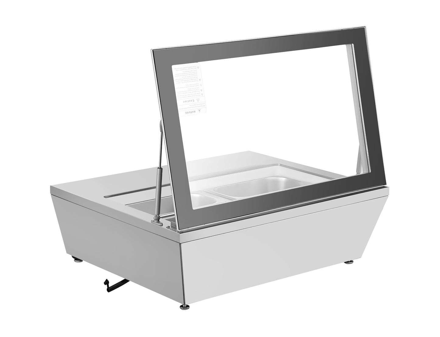 KoolMore 31 in. Countertop Ice Cream Display case with 4 Pans and Glass Sneeze Guard in Stainless-Steel (KM-CGD-8HP)