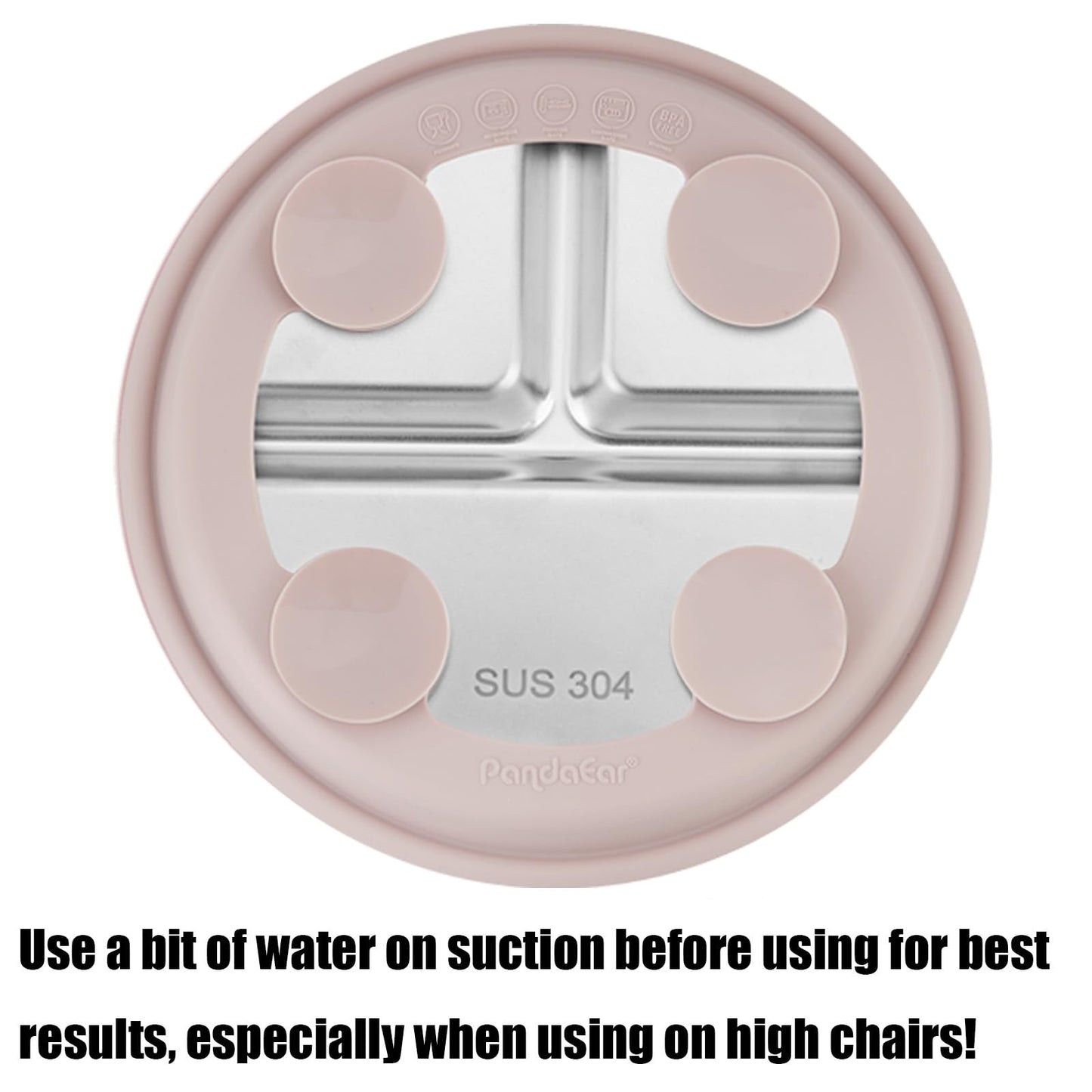 PandaEar 3 Pack Stainless Steel Toddler Plates with Suction, Divided Plates with Removable Silicone Sleeve for Babies & Toddlers（Pink/Green/Linen）