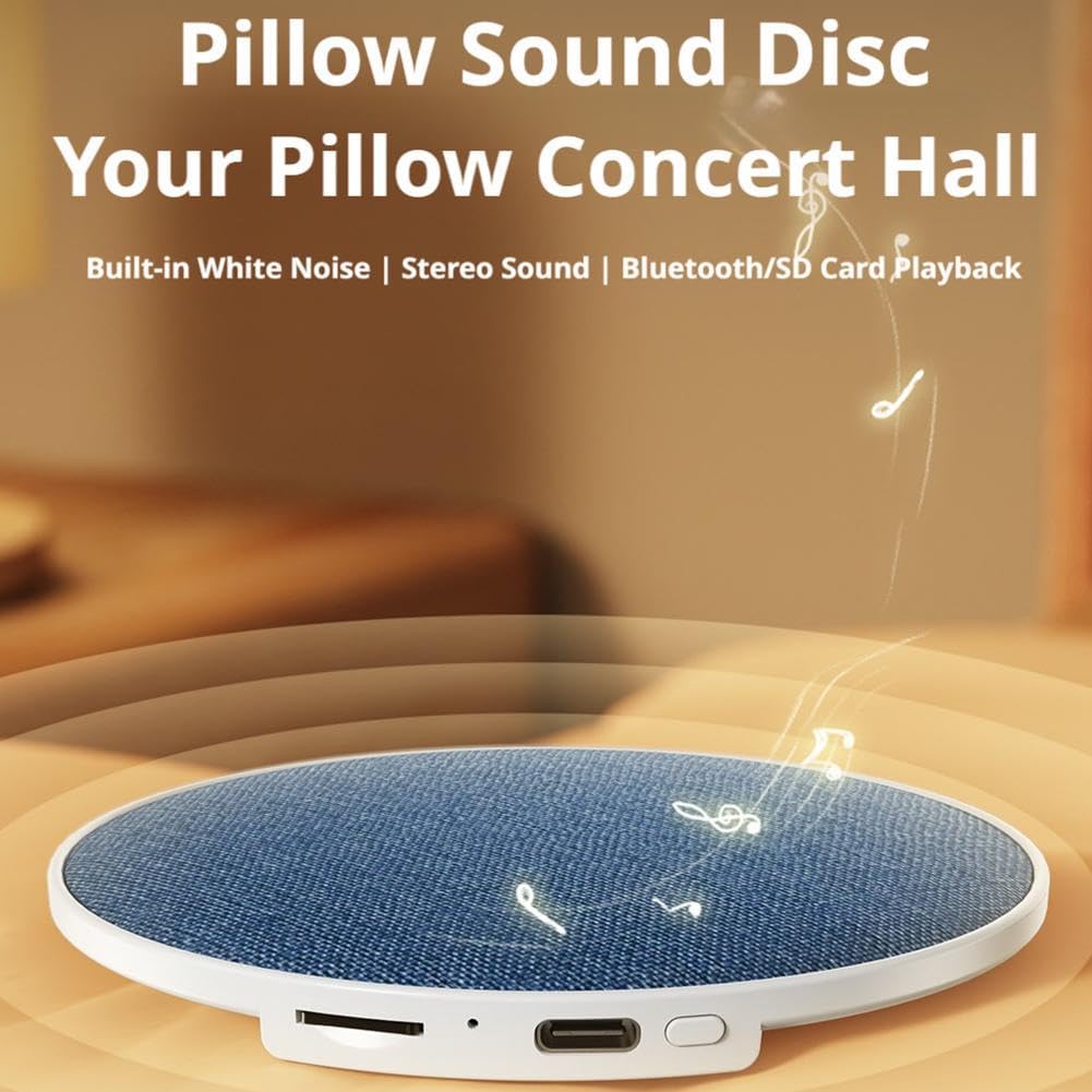 Generic 12mm Bluetooth Pillow Speaker for Sleeping, Under Pillow Sound System with Thin Design for Side Sleepers, White