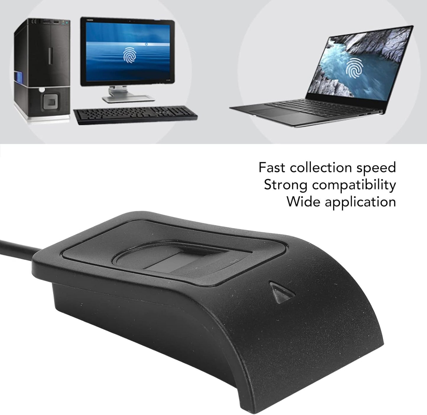 ZJchao 360 USB Fingerprint Reader Scanner, Mini Key Reader and Attendance Machine for with Calibration