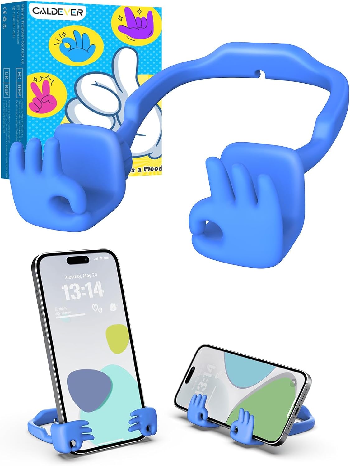 CALDEVER Funny Gifts for Teens Boys Kids Cell Phone Holder: Mens Gifts for Adults OK Hand Phone Stand for Desk Teenage