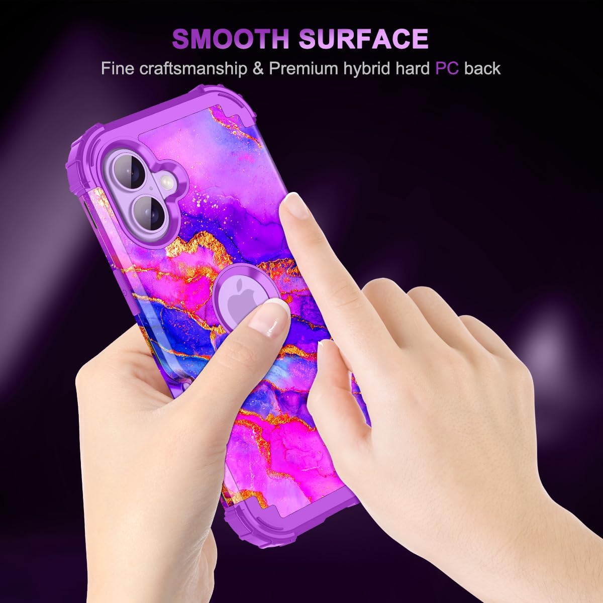 Casetego 17 17 6.3 inch,Purple for iPhone Case,Three Layer Heavy Duty Sturdy Shockproof Protection Full Rugged Hard