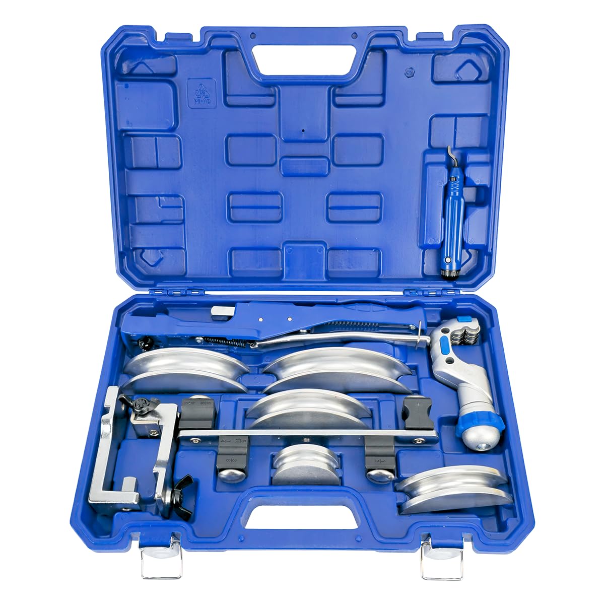 Hiatsu Reversible Tube Bender Kit for Copper & Aluminum, 3/8”–7/8”, Professional HVAC Hand Tool Set with Cutter, Deburrer and Carrying Case